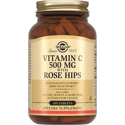 Вітамін С з шипшиною Solgar Vitamin C 500 мг with Rose Hips таблетки №100