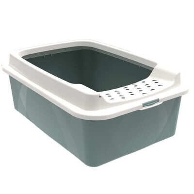 Туалет Rotho MyPet Cat Toilet Bonnie ECO відкритий для котів з рамкою, колір зелений