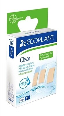 Набір пластирів медичних Ecoplast Clear на полімерній основі, 16 штук