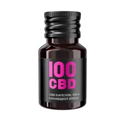 Канабідіол 100%CBD, м'які желатинові капсули по 100 мг у флаконі №30