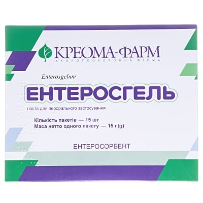 Ентеросгель паста д/перор. заст. 70 г/100 г по 15 г №15 у пак.