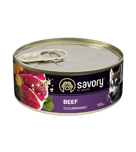 Корм вологий для дорослих собак Savory 30419 з яловичиною, 100 г