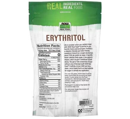 Еритритол NOW Real Food Erythritol, 454 г