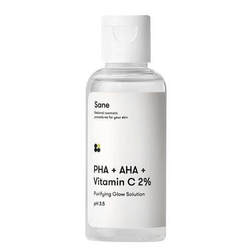 Тонік для обличчя Sane PHA + AHA + Vitamin C 2% з AHA, PHA кислотами і вітаміном С, 50 мл