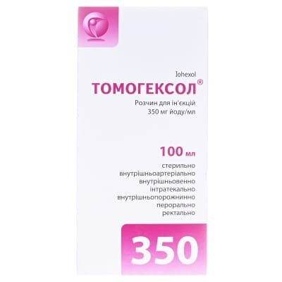 Томогексол розчин д/ін. 350 мг йоду/мл по 100 мл №1 у флак.