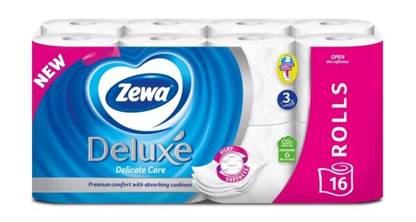 Туалетний папір Zewa Deluxe білий 3 шари, 16 рулонів