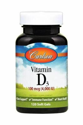 Вітамін Д3 Carlson Labs Vitamin D3 4000 МО, 120 капсул