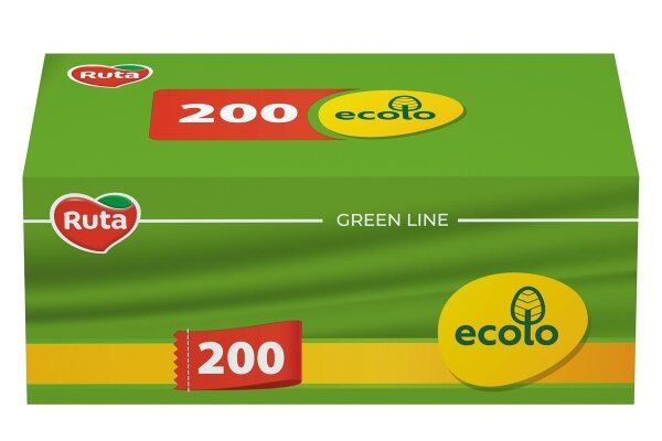 Серветки косметичні Ecolo Ruta двошарові, в коробці, 200 шт