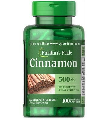 Кориця Puritan's Pride Cinnamon 500 мг, 100 капсул