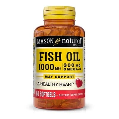 Риб'ячий жир 1000 мг з Омега-3 300 мг Mason Natural Omega-3 Fish Oil, 60 гелевих капсул