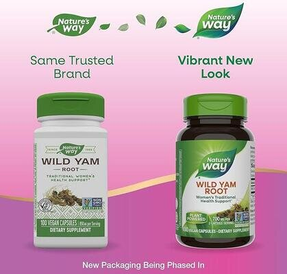 Дикий ямс Nature's Way Wild Yam, 100 капсул
