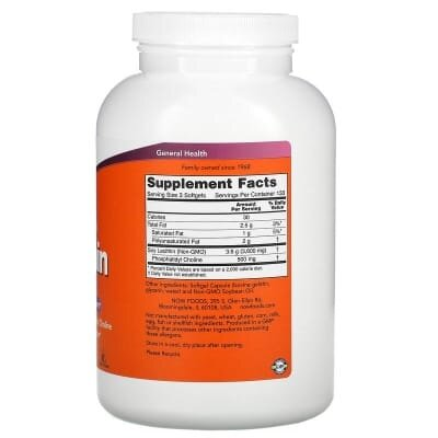 Лецитин NOW Lecithin 1200 мг м'які гелеві капсули №400