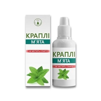 М'ята краплі по 30 мл у флак.