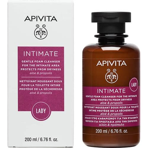 Пінка для інтимної гігієни Apivita Intimate Ніжна очищуюча Захист від сухості, 200 мл