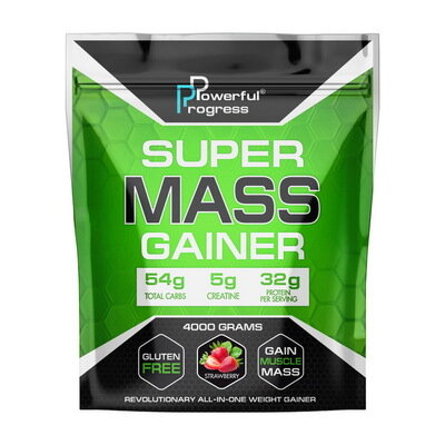 Гейнер Powerful Progress Super MASS полуниця, 4 кг