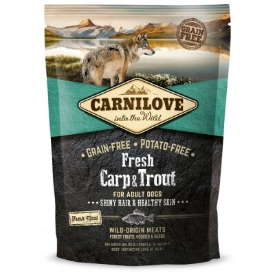 Корм сухий для дорослих собак Carnilove Fresh Hair & Healthy Skin з коропом та фореллю, 1,5 кг