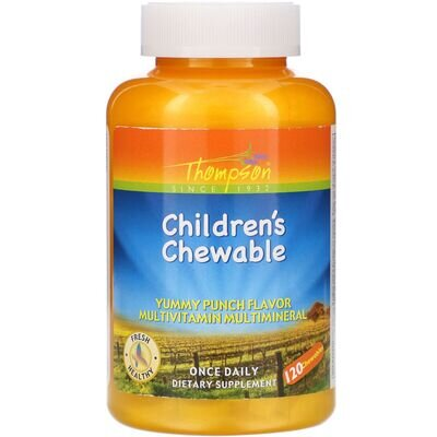 Вітамінно-мінеральний комплекс Thompson Children's Chewable, 120 жувальних таблеток