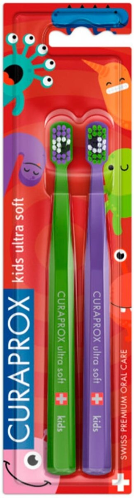Набір зубних щіток Curaprox Kids Ultra Soft Little Bacteria дитячий, 2 шт
