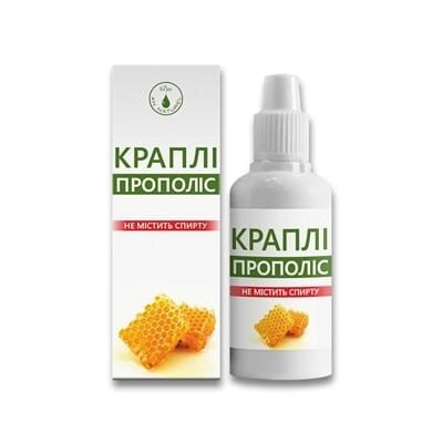Прополіс краплі по 30 мл у флак.