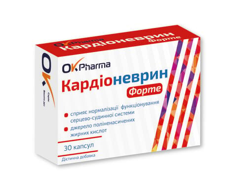 Кардіоневрин форте капсули по 420 мг № 30 (10х3)