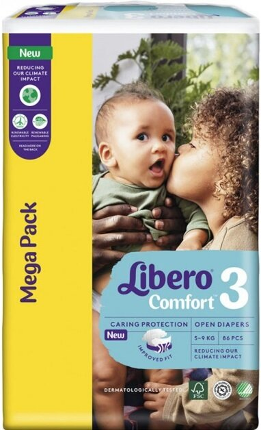 Підгузки Libero Comfort розмір 3, 5-9 кг, 86 шт