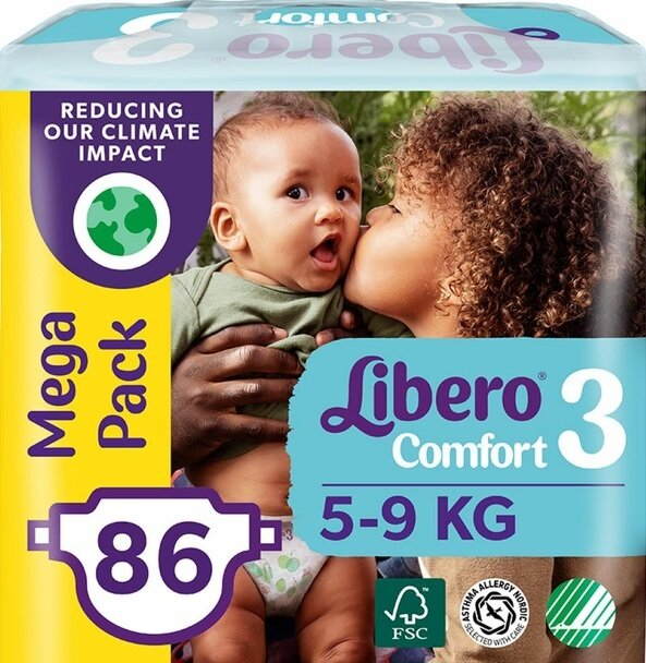 Підгузки Libero Comfort розмір 3, 5-9 кг, 86 шт