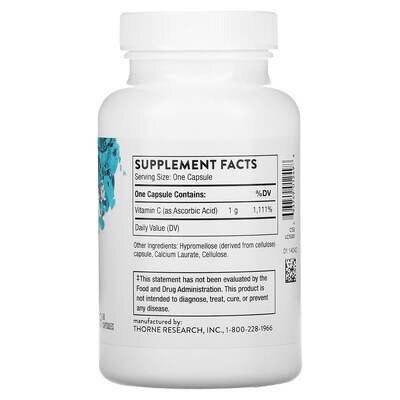 Аскорбінова кислота Вітамін C Thorne Research Ascorbic Acid Vitamin C капсули №60