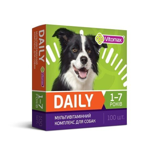 Вітаміни Vitomax Daily для собак 1-7 років таблетки, 100 г