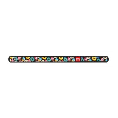 Браслет Collar WAUDOG 00511 Пончики преміум шкіра, ширина 15 мм, довжина 21-23 см, чорний