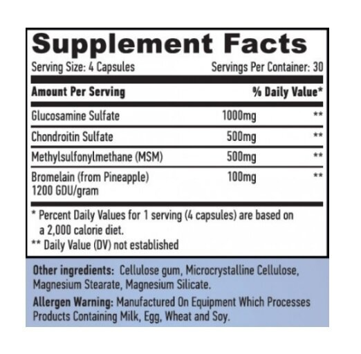 Комплекс глюкозаміну, хондроїтину і МСМ Haya Labs Glucosamine Complex капсули №120