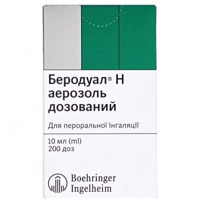 Беродуал Н аерозоль доз. по 200 доз (10 мл) у балон.