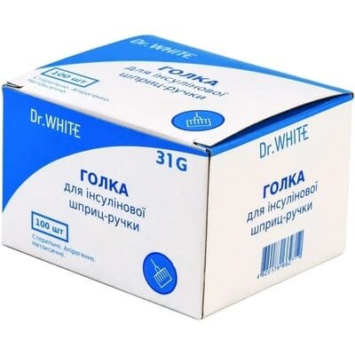 Голки для інсулінової шприц-ручки Dr.White 31G (0.25 x 5 мм), 1 штука