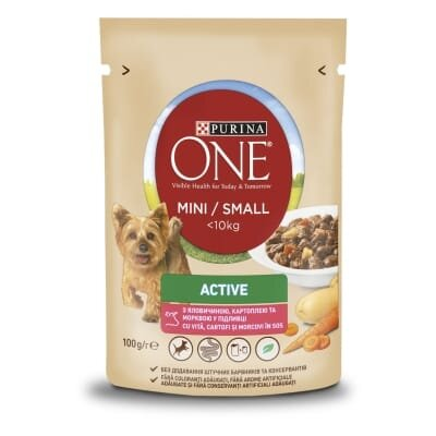 Корм вологий для собак Purina One Mini Active з яловичиною та картоплею, 100 г