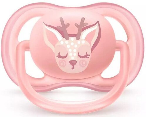 Пустушка силіконова Philips Avent Ultra Air SCF085/02 ортодонтична, 0-6 місяців, для дівчаток, 2 шт