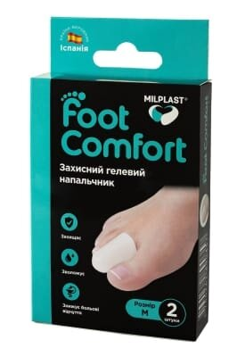 Напальчник гелевий Milplast Foot Comfort захисний, розмір M, 2 штуки