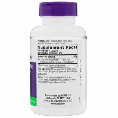 Пробіотик Natrol Acidophilus Probiotic, 150 капсул