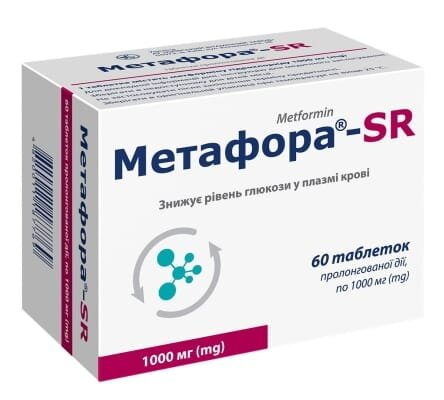 Метафора-SR таблетки прол./д. по 1000 мг №60 (10х6)