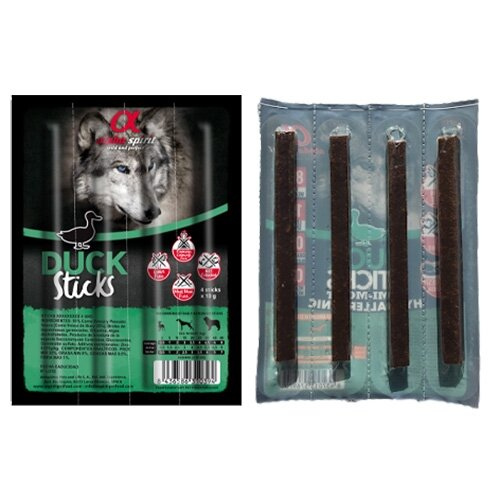 Ласощі напіввологі для собак Alpha Spirit DOG Sticks Duck Chicken, 4 штуки (40 г)