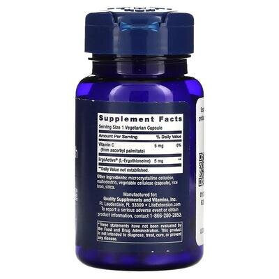 L-ерготіонеїн Life Extension Essential Youth L-Ergothioneine 5 мг, 30 вегетаріанських капсул