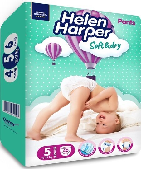 Підгузки-трусики Helen Harper Soft&Dry pants розмір 5 Junior 12-17 кг, 40 шт
