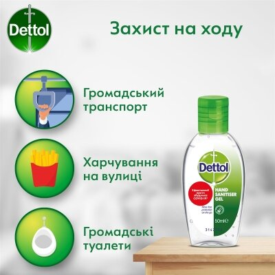 Деттол Оригінал (Dettol Original) засіб для дезінфекції рук по 50 мл у флак.