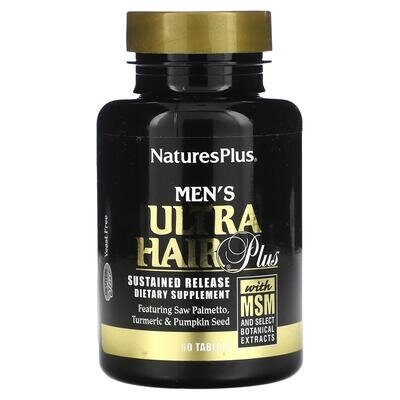 Вітамінно-мінеральний комплекс для волосся для чоловіків Nature's Plus Men's Ultra Hair Plus, 60 таблеток із уповільненим вивільненням