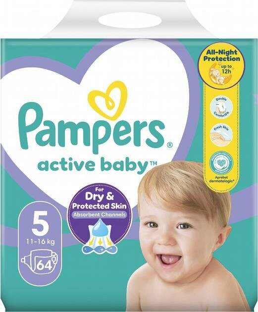Підгузки дитячі Pampers Active Baby розмір 5, 11-16 кг, 64 шт