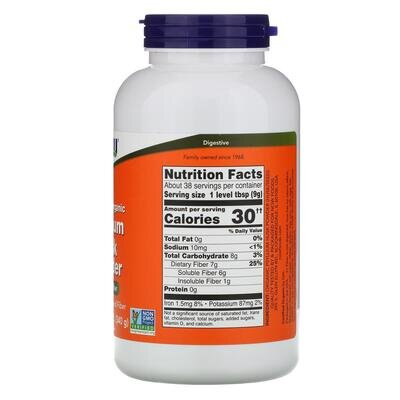 Псилліум (лушпиння насіння подорожника) органічний NOW Psyllium Husk Organic, 340 г