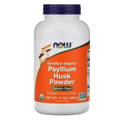 Псилліум (лушпиння насіння подорожника) органічний NOW Psyllium Husk Organic, 340 г