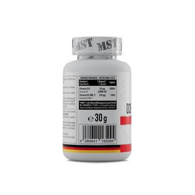 Вітамін Д3 и К2 (MK7) MST Nutrition Vitamin D3 + K2 MK-7, 60 капсул