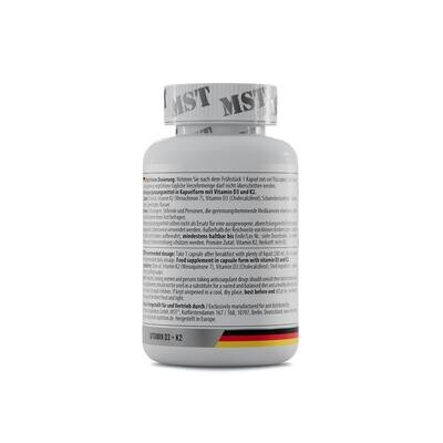 Вітамін Д3 и К2 (MK7) MST Nutrition Vitamin D3 + K2 MK-7, 60 капсул