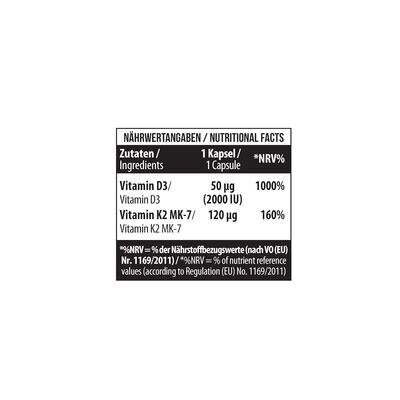 Вітамін Д3 и К2 (MK7) MST Nutrition Vitamin D3 + K2 MK-7, 60 капсул