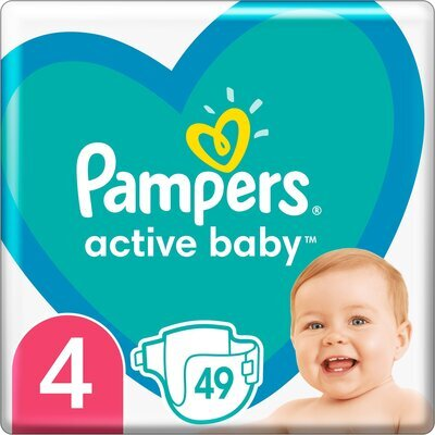 Підгузки дитячі Pampers Active Baby розмір 4, 9-14 кг, 49 шт