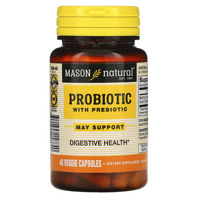Пробіотик з пребіотиком Mason Natural Probiotic with Prebiotic, 40 вегетаріанських капсул